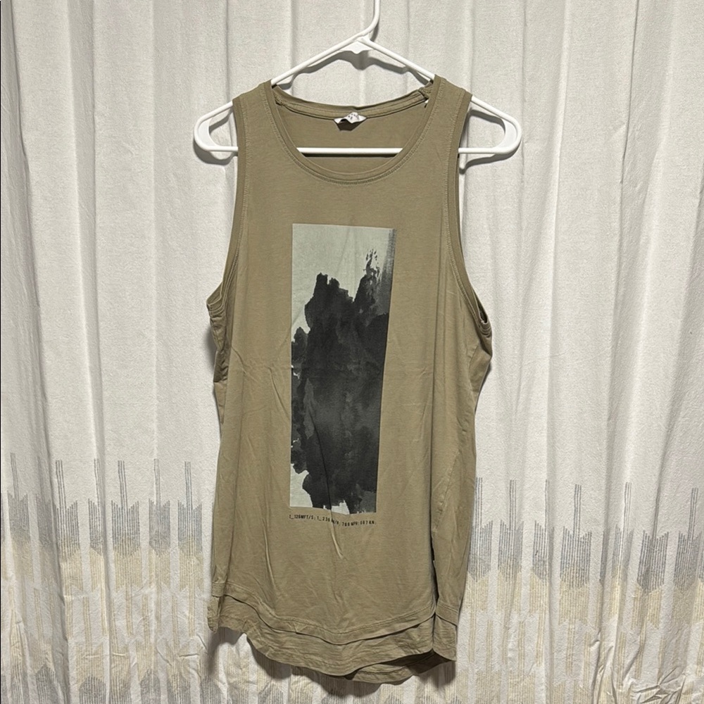 Olive Graphic Tank Top